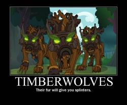 Size: 600x500 | Tagged: safe, artist:lyraalluse, derpibooru import, edit, edited screencap, screencap, timber wolf, spike at your service, humor, image macro, meme, motivational poster, pun