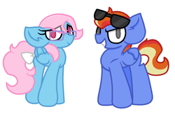 Size: 1091x715 | Tagged: safe, artist:thefanficfanpony, oc, oc only, oc:bow hothoof, oc:wind whistler, bow, glasses, headcanon, tail bow