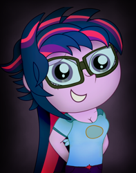 Size: 4836x6135 | Tagged: safe, artist:mdm-productions, sci-twi, twilight sparkle, equestria girls, legend of everfree, absurd resolution, alternate hairstyle, bust, cleavage, female, looking at you, portrait, punklight sparkle, solo