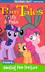 Size: 485x768 | Tagged: artist needed, safe, derpibooru import, edit, pinkie pie, scootaloo, twilight sparkle, earth pony, pony, series:pony tales, parody, song in the comments, trio, veggietales