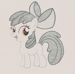 Size: 3200x3176 | Tagged: safe, artist:thestipplebrony, derpibooru import, apple bloom, pointillism, solo, stipple, traditional art