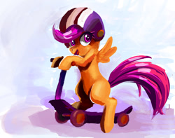 Size: 659x518 | Tagged: safe, artist:xbi, derpibooru import, scootaloo, pony, redraw, scooter, solo