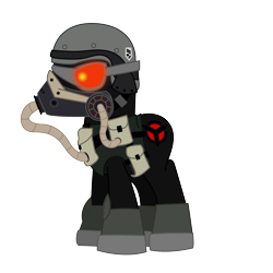 Size: 3600x3600 | Tagged: safe, artist:shadyhorseman, derpibooru import, future, helghast, killzone, ponified, soldier