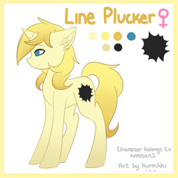 Size: 2000x2000 | Tagged: safe, artist:kurochhi, derpibooru import, oc, oc only, oc:line plucker, pony, unicorn, reference sheet, solo