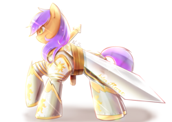 Size: 1754x1240 | Tagged: safe, artist:banzatou, oc, oc only, armor, commission, solo, sword, weapon