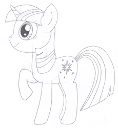 Size: 1278x1390 | Tagged: safe, artist:aafh, twilight sparkle, monochrome, solo, traditional art