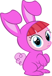 Size: 9269x13746 | Tagged: safe, artist:cyanlightning, derpibooru import, pacific glow, .svg available, absurd resolution, age regression, bunny costume, clothes, cute, cyan's bunnies, filly, glowbetes, simple background, solo, transparent background, vector, younger