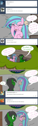 Size: 1280x4139 | Tagged: safe, artist:hummingway, oc, oc only, oc:feather hummingway, oc:swirly shells, absurd resolution, ask-humming-way, dialogue, speech bubble, tumblr, tumblr comic