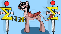 Size: 1024x576 | Tagged: safe, artist:susanzx2000, oc, oc only, griffon, hybrid, pony, unicorn, ponysona, solo