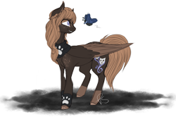 Size: 1448x963 | Tagged: safe, artist:patshell, derpibooru import, oc, oc only, butterfly, pegasus, pony, cute, freckles, solo