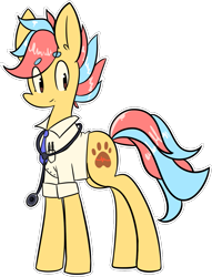 Size: 935x1223 | Tagged: safe, artist:silverknight27, derpibooru import, oc, oc only, earth pony, pony, clothes, necktie, shirt, solo, stethoscope