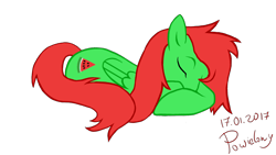 Size: 1920x1080 | Tagged: safe, artist:powielony, oc, oc only, oc:watermelon frenzy, pegasus, pony, cutie mark, food, simple background, sleeping, solo, transparent background, vector, watermelon