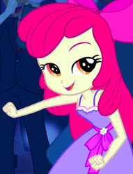 Size: 388x509 | Tagged: safe, derpibooru import, screencap, apple bloom, equestria girls, cropped, dancing