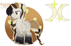 Size: 1024x664 | Tagged: safe, artist:kazziepones, oc, oc only, alicorn, pony, braid, male, reference sheet, simple background, solo, stallion, transparent background