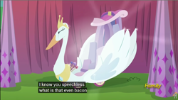 Size: 1274x721 | Tagged: safe, derpibooru import, screencap, pony, the cart before the ponies, cart, meme, swanlestia cart, youtube, youtube caption