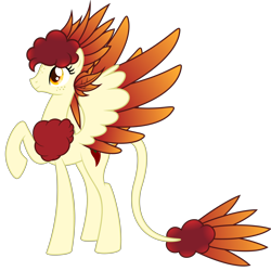 Size: 7000x7000 | Tagged: safe, artist:besttubahorse, oc, oc only, oc:chimie changa, hybrid, absurd resolution, female, height difference, pegaphoenix, simple background, transparent background, vector