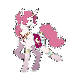 Size: 2000x2000 | Tagged: safe, artist:pikokko, derpibooru import, oc, oc only, oc:sweet dreams, pony, unicorn, bracelet, commission, curved horn, horn ring, jewelry