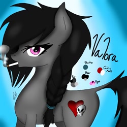 Size: 768x768 | Tagged: safe, artist:nyrathedragoness, derpibooru import, oc, oc only, oc:valor, earth pony, pony, cigarette, female, smoking, solo