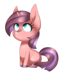 Size: 1811x2054 | Tagged: safe, artist:scarlet-spectrum, derpibooru import, oc, oc only, oc:loving paw, pony, unicorn, cute, female, filly, looking up, simple background, sitting, solo, transparent background, wavy mouth