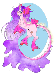 Size: 1106x1500 | Tagged: safe, artist:niniibear, oc, oc only, original species, unicorn, aquatic, cute, floating, glow, solo