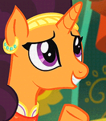 Size: 245x280 | Tagged: safe, derpibooru import, screencap, saffron masala, pony, spice up your life, animated, cropped, solo
