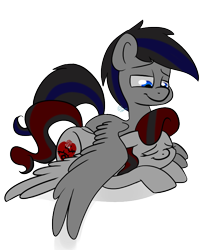 Size: 663x795 | Tagged: safe, artist:chibadeer, oc, oc only, oc:deathly art, oc:midnight rose, pegasus, pony, female, male, mare, simple background, stallion, transparent background, wing blanket