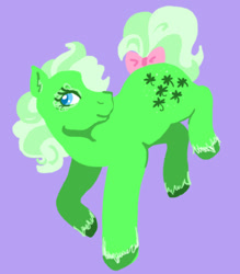 Size: 402x459 | Tagged: safe, artist:skypinpony, minty (g1), g1, bow, solo, tail bow, unshorn fetlocks