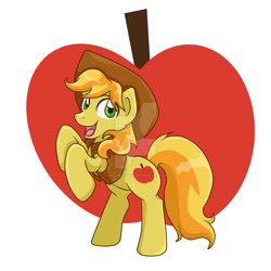 Size: 1024x1024 | Tagged: safe, artist:yoshimarsart, derpibooru import, braeburn, pony, simple background, solo