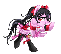 Size: 1024x896 | Tagged: safe, artist:okapifeathers, derpibooru import, crossover, love live! school idol project, nico yazawa, ponified, solo, underhoof