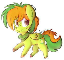 Size: 777x738 | Tagged: safe, artist:aniowo, oc, oc only, oc:apple core, pegasus, pony, chibi, ear piercing, male, piercing, simple background, solo, stallion, transparent background