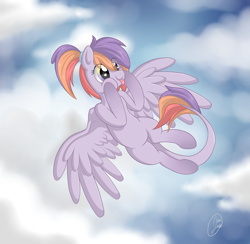 Size: 4687x4575 | Tagged: safe, artist:deadliestvenom, oc, oc only, oc:murasakino, absurd resolution, cloud, flying, solo