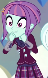 Size: 488x790 | Tagged: safe, screencap, sunny flare, dance magic, equestria girls, spoiler:eqg specials, adoraflare, clothes, cropped, crystal prep academy uniform, cute, female, school uniform, solo