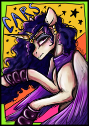 Size: 955x1350 | Tagged: safe, artist:vetallie, alicorn, pony, jojo's bizarre adventure, kars, male, ponified, solo, stallion