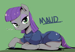 Size: 2149x1517 | Tagged: safe, artist:moka, derpibooru import, boulder (pet), maud pie, clothes, explicit source, rock, simple background, solo