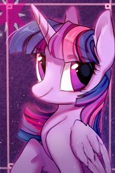 Size: 1280x1920 | Tagged: safe, artist:rocy canvas, derpibooru import, twilight sparkle, twilight sparkle (alicorn), alicorn, pony, bust, no nose, portrait, solo