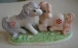 Size: 998x618 | Tagged: safe, derpibooru import, applejack (g1), lickety-split, g1, figurine, irl, merchandise, photo, porcelain