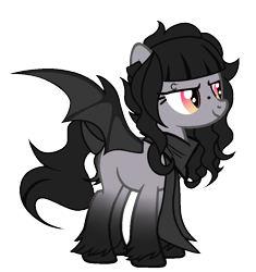 Size: 894x950 | Tagged: safe, artist:lr-studios, artist:monster-drool, artist:rakuraikaze-chan, derpibooru import, oc, oc only, oc:boo, bat pony, pony, base used, bat pony oc, clothes, eyebrow piercing, female, mare, piercing, scarf, simple background, solo, transparent background, unshorn fetlocks