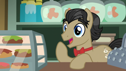 Size: 1920x1080 | Tagged: safe, derpibooru import, screencap, filthy rich, earth pony, pony, where the apple lies, bowtie, cash register, male, solo, stallion