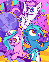 Size: 1024x1297 | Tagged: safe, artist:pepooni, derpibooru import, oc, oc only, bronycon mascots, globe, gramophone, map, pencil