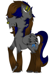 Size: 2480x3507 | Tagged: safe, artist:hoofyarts, oc, oc only, oc:hoofstring, pegasus, pony, 2017 community collab, derpibooru community collaboration, edgy, fluffy, male, nose piercing, nose ring, piercing, simple background, solo, stallion, transparent background