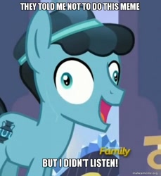 Size: 800x875 | Tagged: safe, derpibooru import, edit, edited screencap, screencap, thorax, changeling, the times they are a changeling, caption, crystal hoof, crystal hoof didn't listen, discovery family logo, disguise, disguised changeling, exploitable meme, i didn't listen, image macro, meme