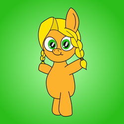 Size: 1680x1680 | Tagged: safe, artist:vitalspark, derpibooru import, oc, oc only, oc:daffodil spark, pony, baby, baby pony, bipedal, braid, solo