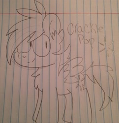 Size: 2289x2368 | Tagged: safe, artist:puppies567, derpibooru import, crackle pop, the cart before the ponies, lined paper, solo, traditional art