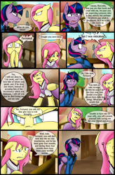 Size: 1280x1947 | Tagged: safe, artist:stuflox, derpibooru import, dusk shine, fluttershy, twilight sparkle, twilight sparkle (alicorn), alicorn, pegasus, pony, comic:the count of monte rainbow, clothes, comic, crying, dress, mondego, monsparkle, rule 63, shycedes, the count of monte cristo, the count of monte rainbow