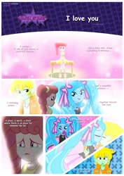 Size: 1600x2263 | Tagged: safe, artist:jucamovi1992, oc, oc only, oc:flying cherry, oc:piscis, oc:speed wave, mermaid, comic:i love you (jucamovi1992), equestria girls, comic, crying, kissing, love triangle, oc x oc, shipping, this will end in tears, this will end in tears and/or death