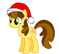 Size: 300x278 | Tagged: artist needed, safe, oc, oc only, oc:spelling bee, earth pony, pony, hat, santa hat, simple background, smiling, solo, transparent background