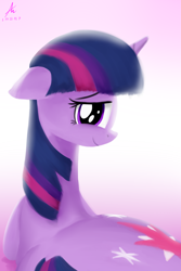 Size: 1000x1500 | Tagged: safe, artist:truffle shine, twilight sparkle, pony, unicorn, looking at you, signature, solo, twibutt