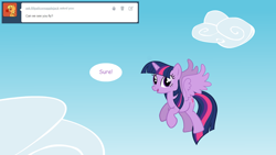 Size: 1280x720 | Tagged: safe, artist:hakunohamikage, twilight sparkle, twilight sparkle (alicorn), alicorn, pony, ask, ask-princesssparkle, solo, tumblr