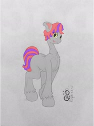 Size: 1536x2048 | Tagged: safe, artist:andandampersand, derpibooru exclusive, derpibooru import, oc, oc only, oc:dee valerie, colored, digital, signature, solo, traditional art