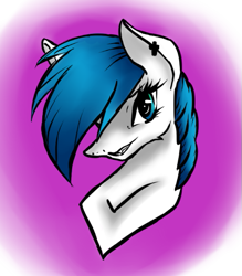 Size: 503x575 | Tagged: safe, artist:pockypocky, derpibooru import, oc, oc only, oc:pocky, pony, blue, bust, cross, ear piercing, earring, female, icon, jewelry, mane, mare, piercing, profile, solo, white